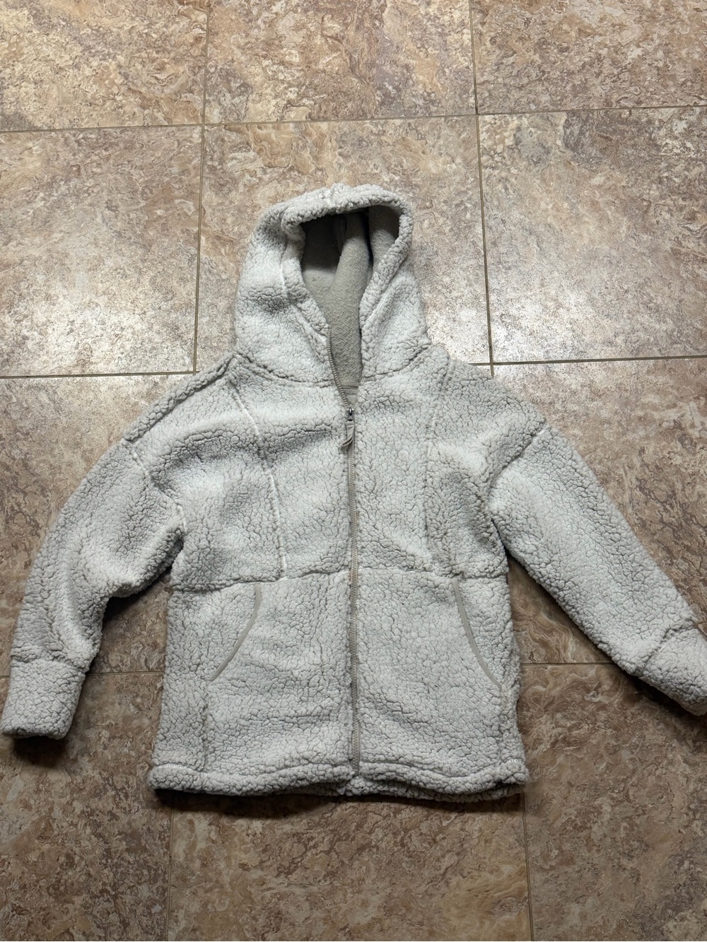 Stillwater Supply Co Sherpa Fleece Full Zip Hooded Jacket Gray Size S